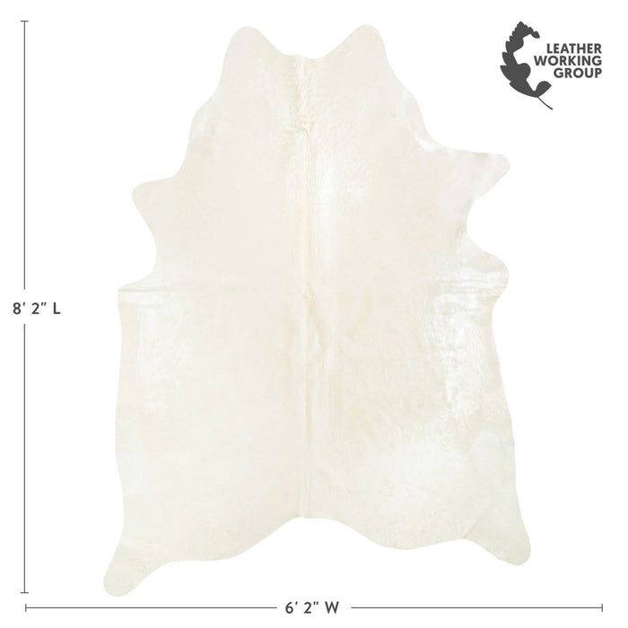 Brazilian Off White Cowhide Rug Size 8'2" L x 6'2" W 6039