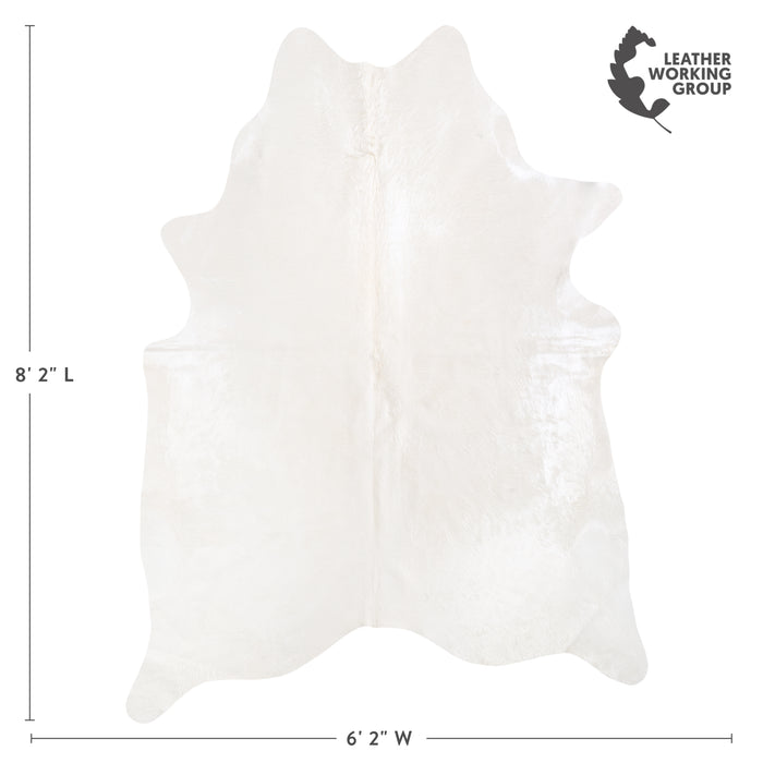 Brazilian White Cowhide Rug Size 8'2" L x 6'2" W 6039
