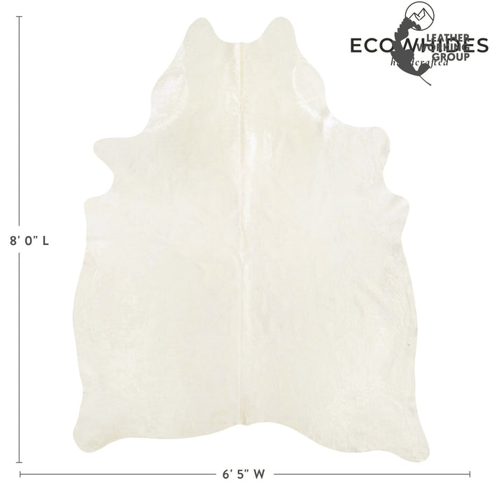 Brazilian Off White Cowhide Rug Size 8'0" L x 6'5" W 6040