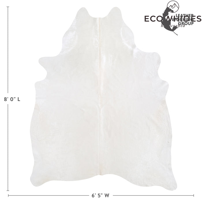 Brazilian White Cowhide Rug Size 8'0" L x 6'5" W 6040