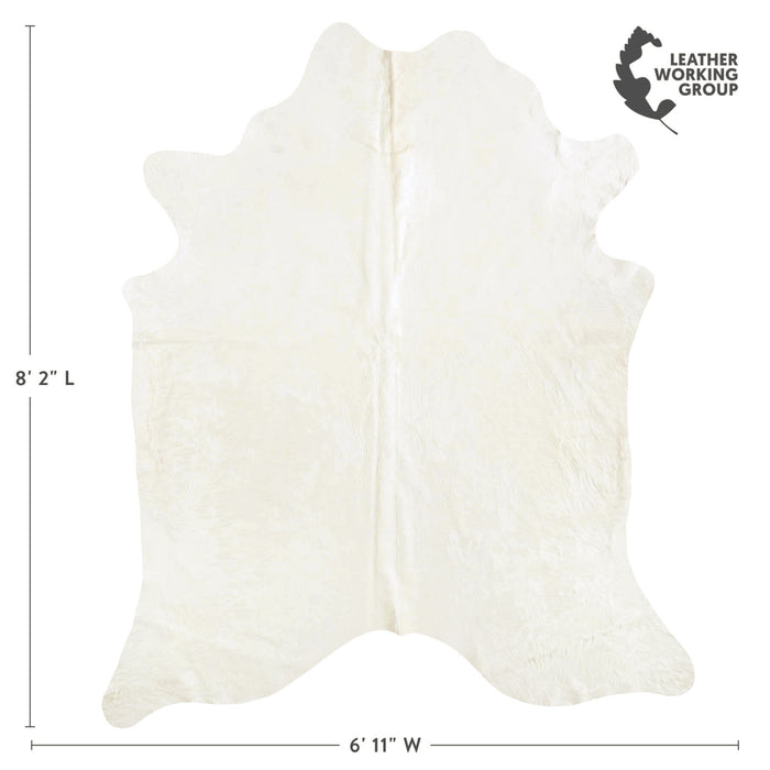 Brazilian Off White Cowhide Rug Size 8'2" L x 6'11" W 6041