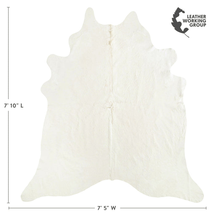 Brazilian Off White Cowhide Rug Size 7'10" L x 7'5" W 6042