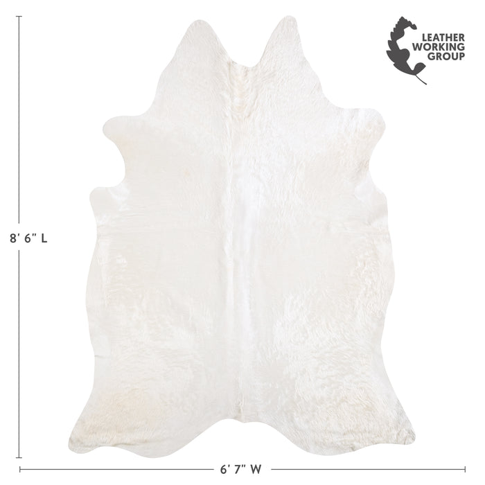 Brazilian White Cowhide Rug Size 8'6" L x 6'7" W 6043