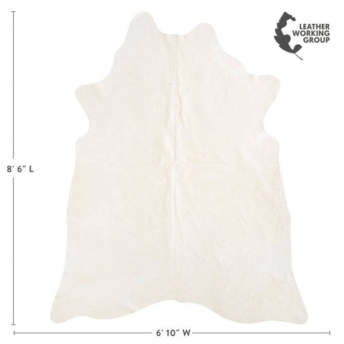 Brazilian Off White Cowhide Rug Size 8'6" L x 6'10" W 6044