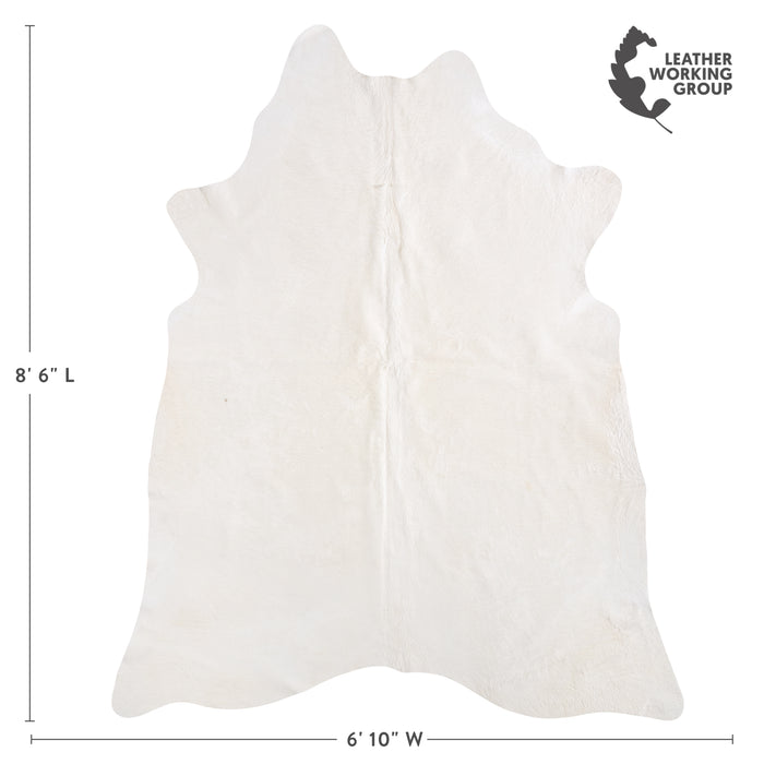 Brazilian White Cowhide Rug Size 8'6" L x 6'10" W 6044