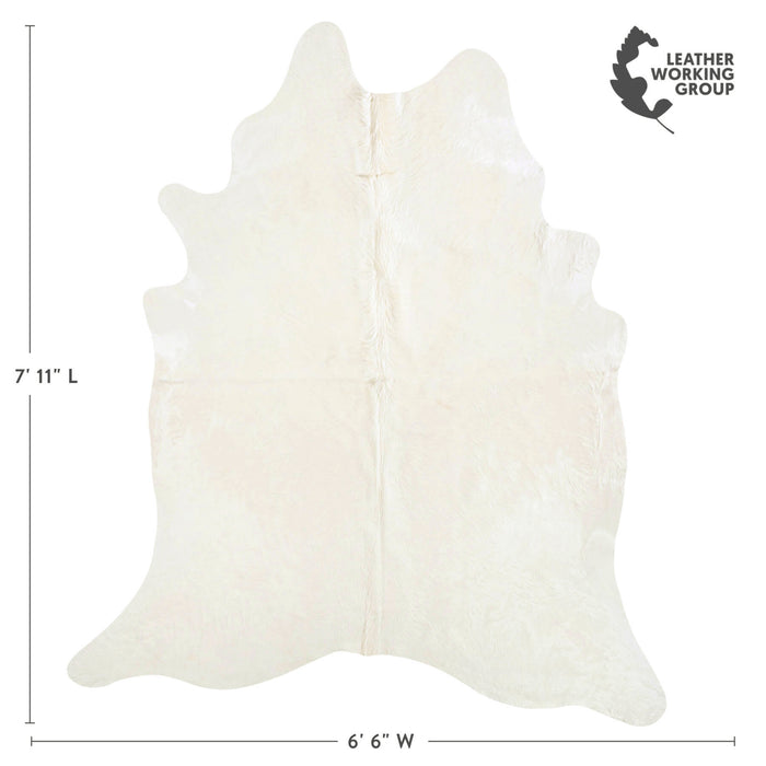 Brazilian Off White Cowhide Rug Size 7'11" L x 6'6" W 6045
