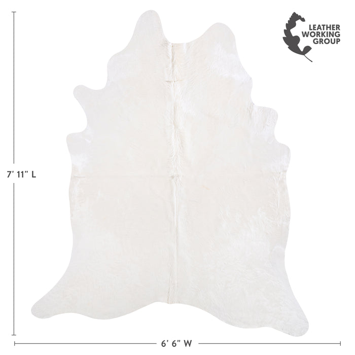 Brazilian White Cowhide Rug Size 7'11" L x 6'6" W 6045