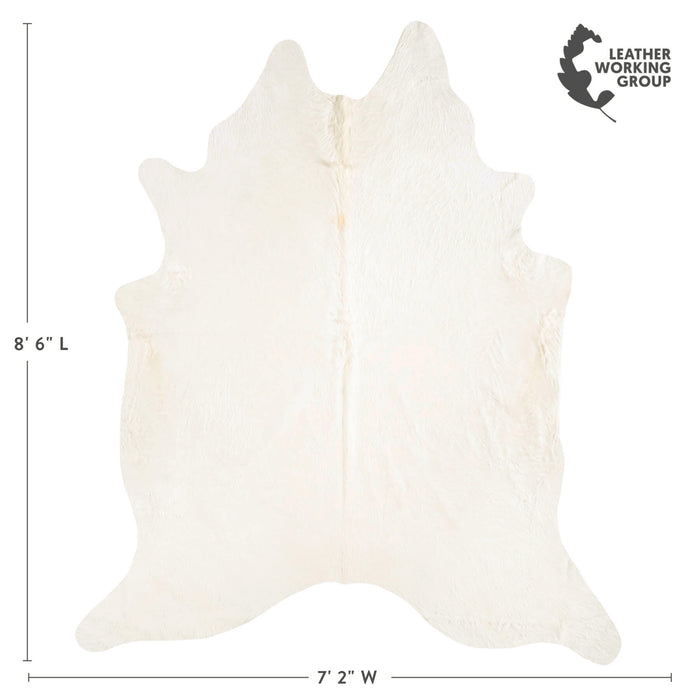 Brazilian Off White Cowhide Rug Size 8'6" L x 7'2" W 6046