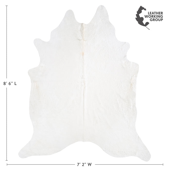 Brazilian White Cowhide Rug Size 8'6" L x 7'2" W 6046