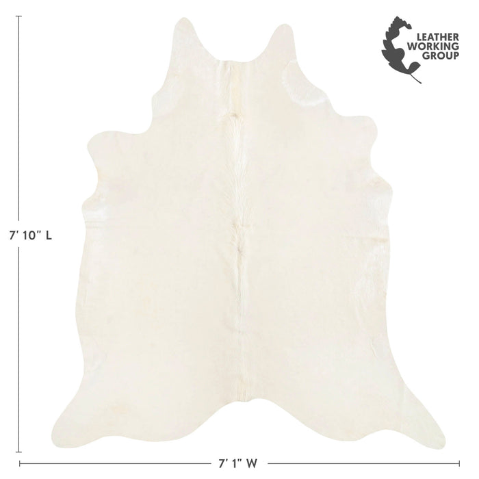 Brazilian Off White Cowhide Rug Size 7'10" L x 7'1" W 6047