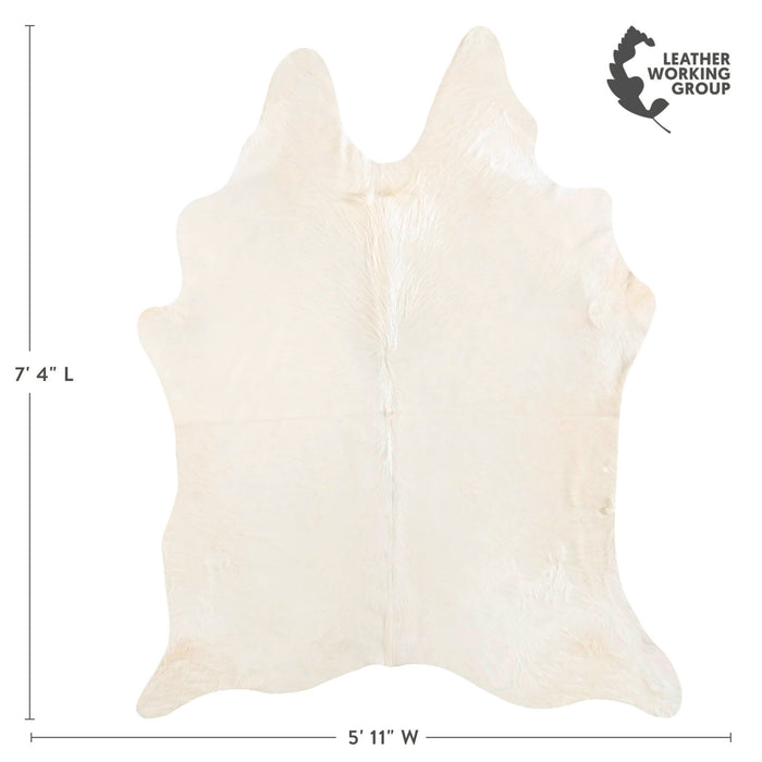 Brazilian Off White Cowhide Rug Size 7'4" L x 5'11" W 6048