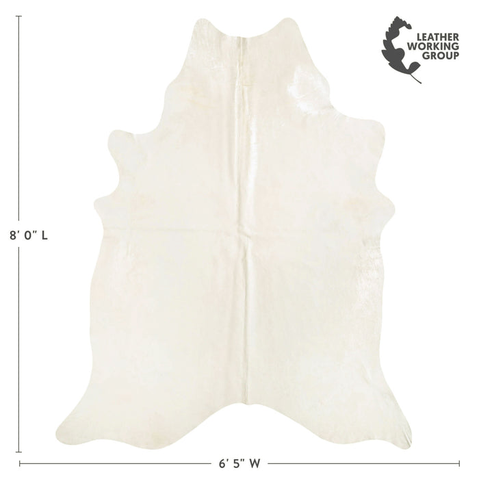 Brazilian Off White Cowhide Rug Size 8'0" L x 6'5" W 6054