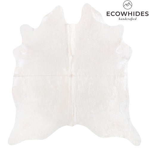 Brazilian White Cowhide Rug Size 7'4" L x 6'8" W 6056