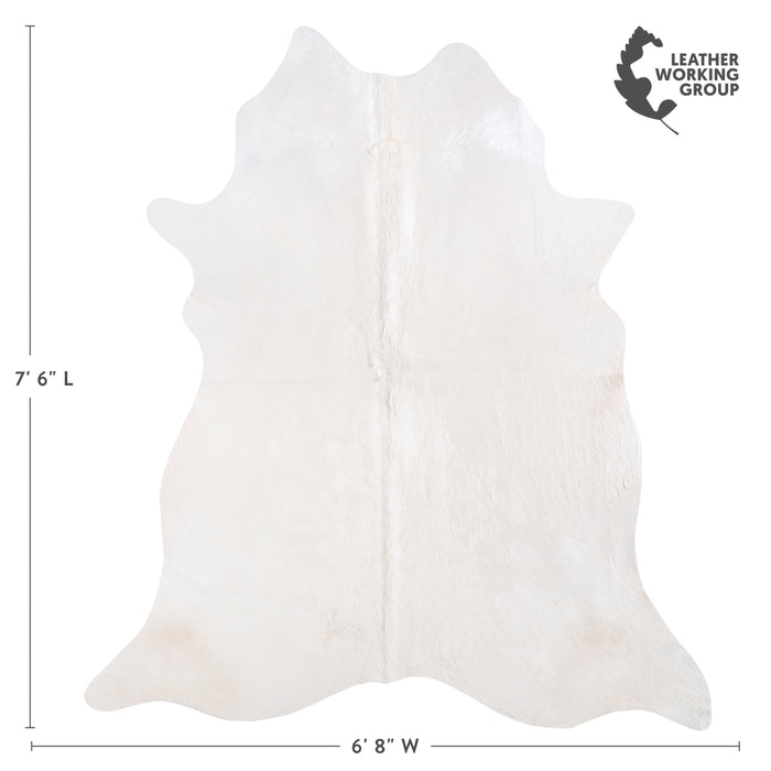 Brazilian White Cowhide Rug Size 7'6" L x 6'8" W 6057