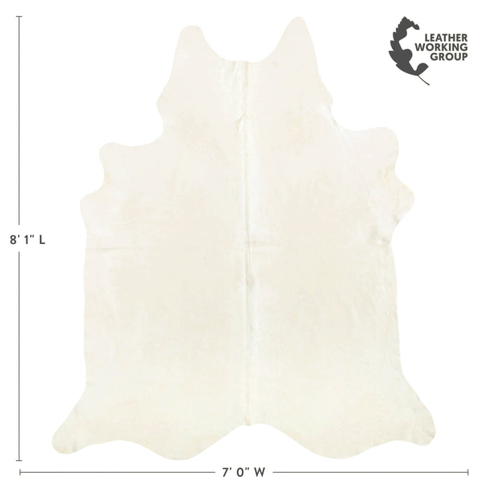 Brazilian Of White Cowhide Rug Size 8'1" L x 7'0" W 6058