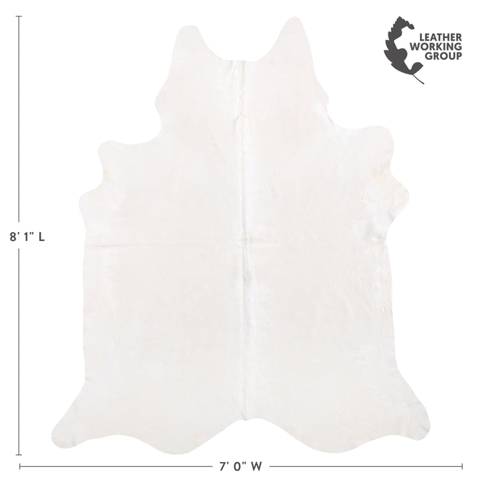 Brazilian White Cowhide Rug Size 8'1" L x 7'0" W 6058