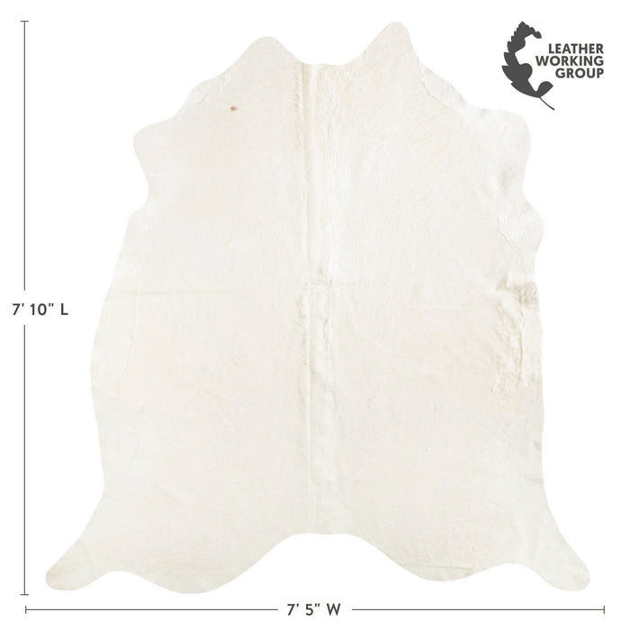 Brazilian Off White Cowhide Rug Size 7'10" L x 7'5" W 6061