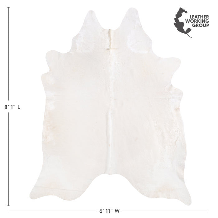 Brazilian White Cowhide Rug Size 8'1" L x 6'11" W 6063