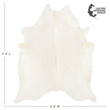 Brazilian Off White Cowhide Rug Size 7'9" L x 6'6" W 6065