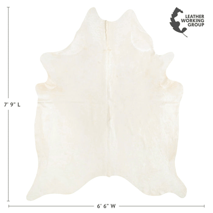 Brazilian Off White Cowhide Rug Size 7'9" L x 6'6" W 6065