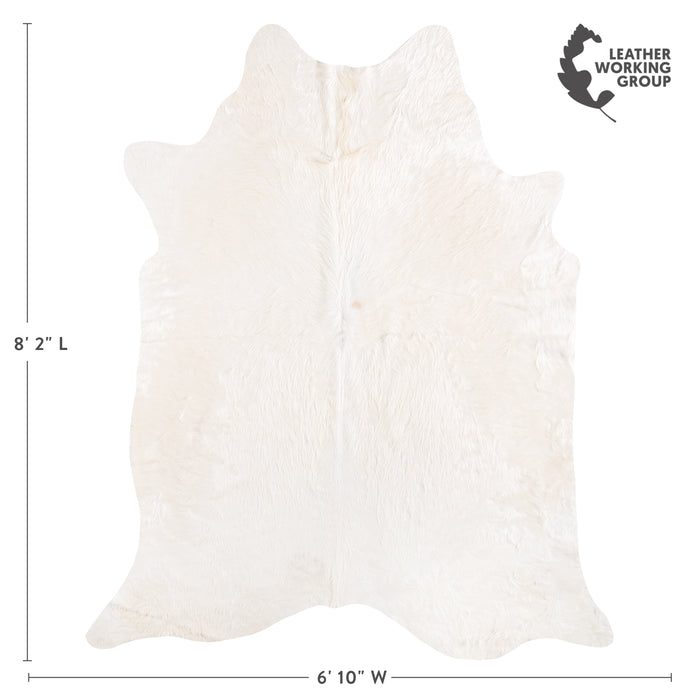 Brazilian White Cowhide Rug Size 8'2" L x 6'10" W 6066