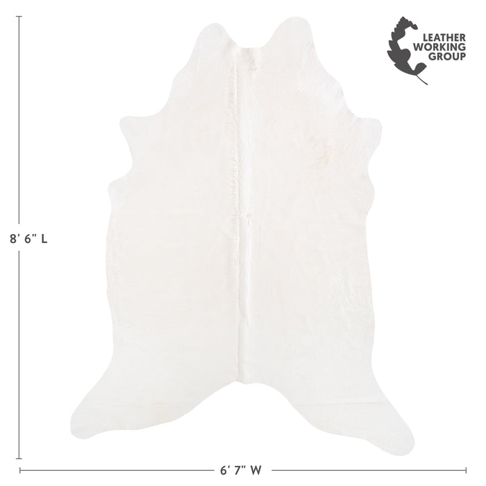 Brazilian White Cowhide Rug Size 8'6" L x 6'7" W 6068