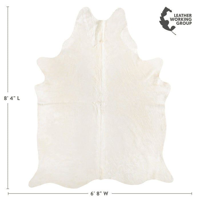 Brazilian Off White Cowhide Rug Size 8'4" L x 6'8" W 6069