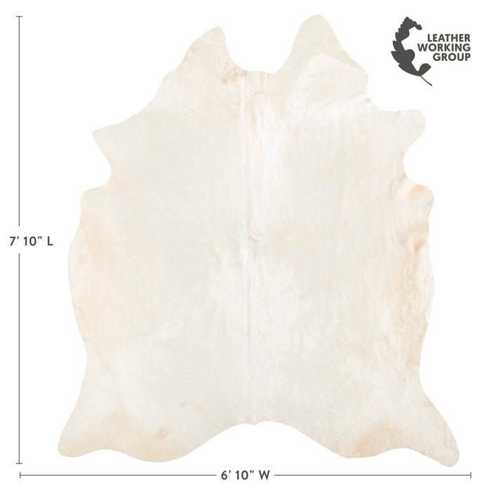 Brazilian Off White Cowhide Rug Size 7'10" L x 6'10" W 6070