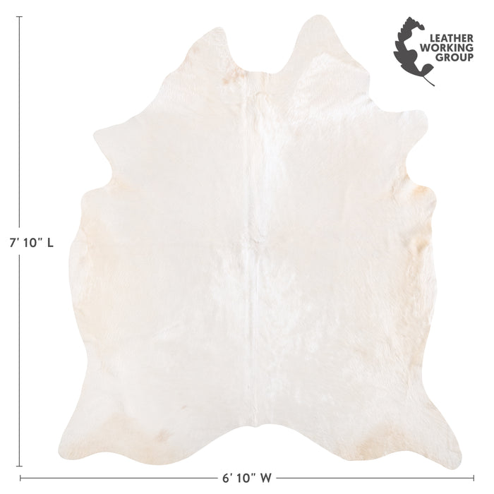 Brazilian White Cowhide Rug Size 7'10" L x 6'10" W 6070