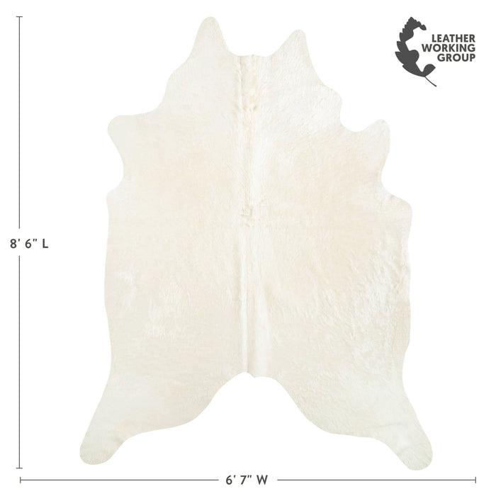 Brazilian Off White Cowhide Rug Size 8'6" L x 6'7" W 6071
