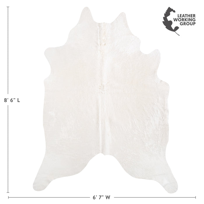 Brazilian White Cowhide Rug Size 8'6" L x 6'7" W 6071
