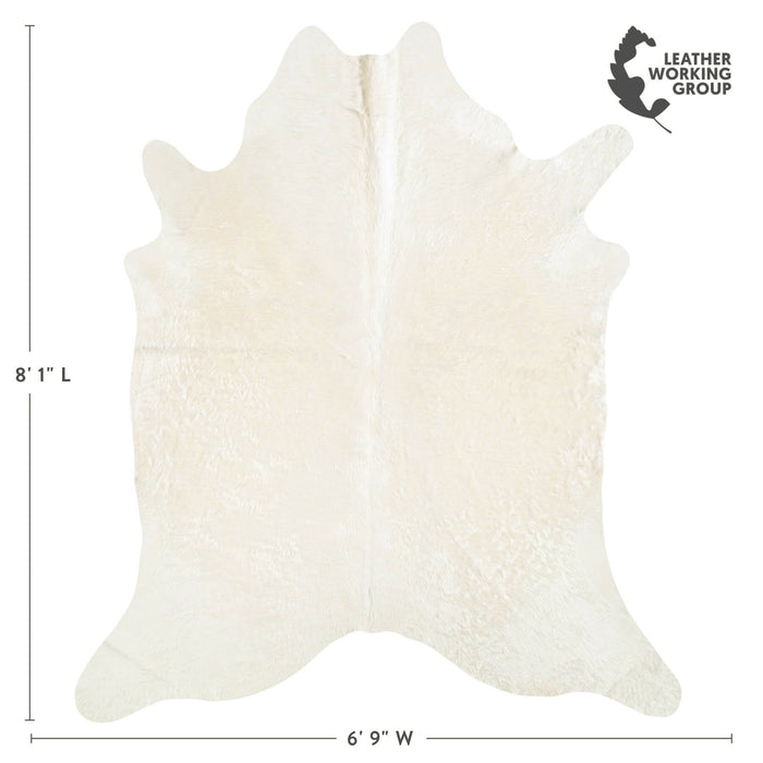 Brazilian Off White Cowhide Rug Size 8'1" L x 6'9" W 6072