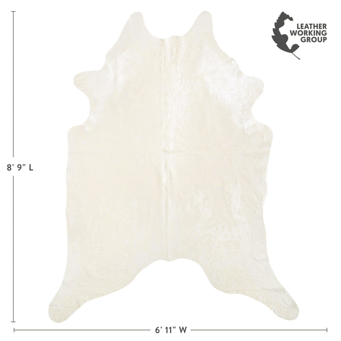 Brazilian Off White Cowhide Rug Size 8'9" L x 6'11" W 6073