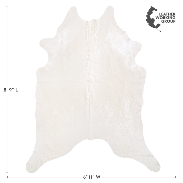 Brazilian White Cowhide Rug Size 8'9" L x 6'11" W 6073
