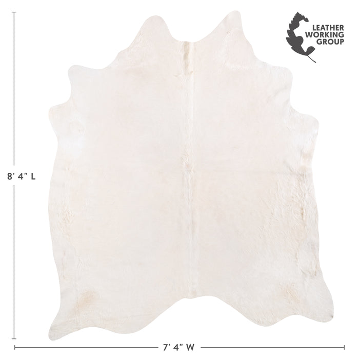 Brazilian White Cowhide Rug Size 8'4" L x 7'4" W 6074