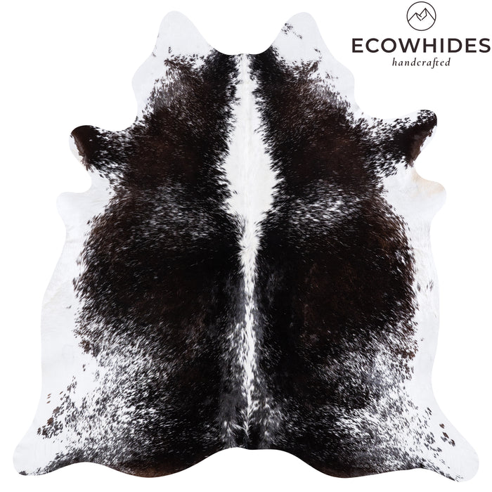 Brazilian Black Salt and Pepper Cowhide Rug Size 7'0" L x 6'9" W 6082