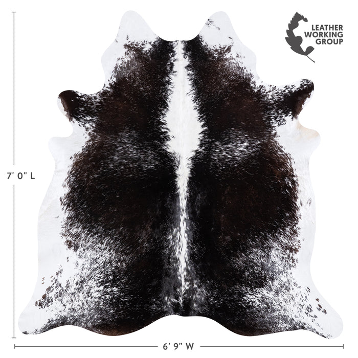 Brazilian Black Salt and Pepper Cowhide Rug Size 7'0" L x 6'9" W 6082