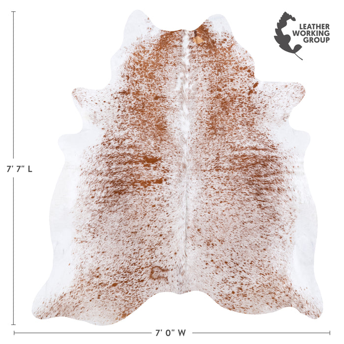 Brazilian Brown Salt and Pepper Cowhide Rug Size 7'7" L x 7'0" W 6091