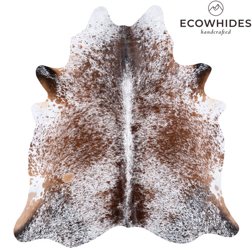 Brazilian Brown Salt and Pepper Cowhide Rug Size 7'7" L x 7'0" W 6092