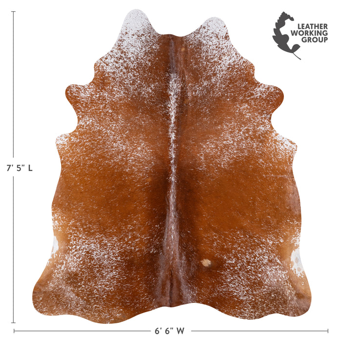 Brazilian Brown Salt and Pepper Cowhide Rug Size 7'5" L x 6'6" W 6093