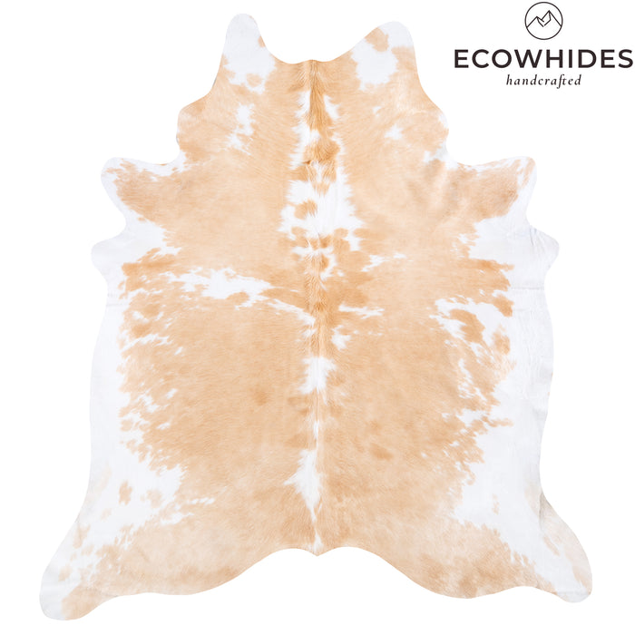 Brazilian Palomino and White Cowhide Rug Size 8'3" L x 7'6" W 6099