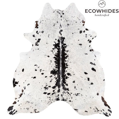 Brazilian Black Salt and Pepper Cowhide Rug Size 7'6" L x 6'8" W 6100