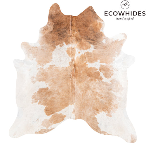 Brazilian Palomino and White Cowhide Rug Size 6'8" L x 6'2" W 6101