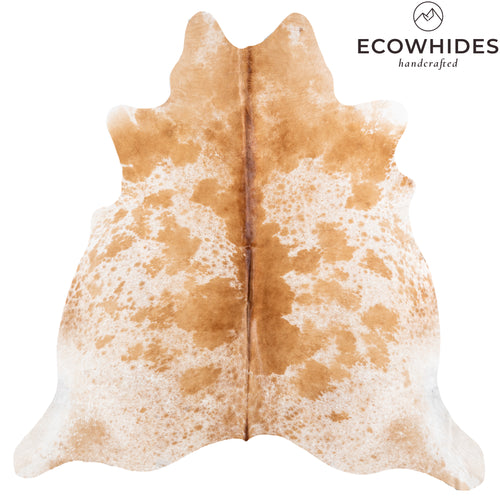 Brazilian Palomino and White Cowhide Rug Size 7'4" L x 7'0" W 6102