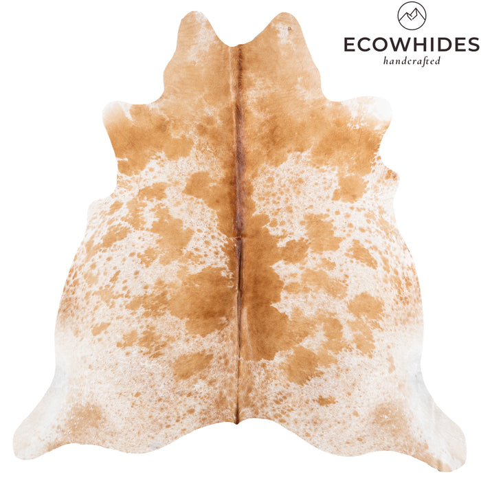 Brazilian Palomino and White Cowhide Rug Size 7'4" L x 7'0" W 6102