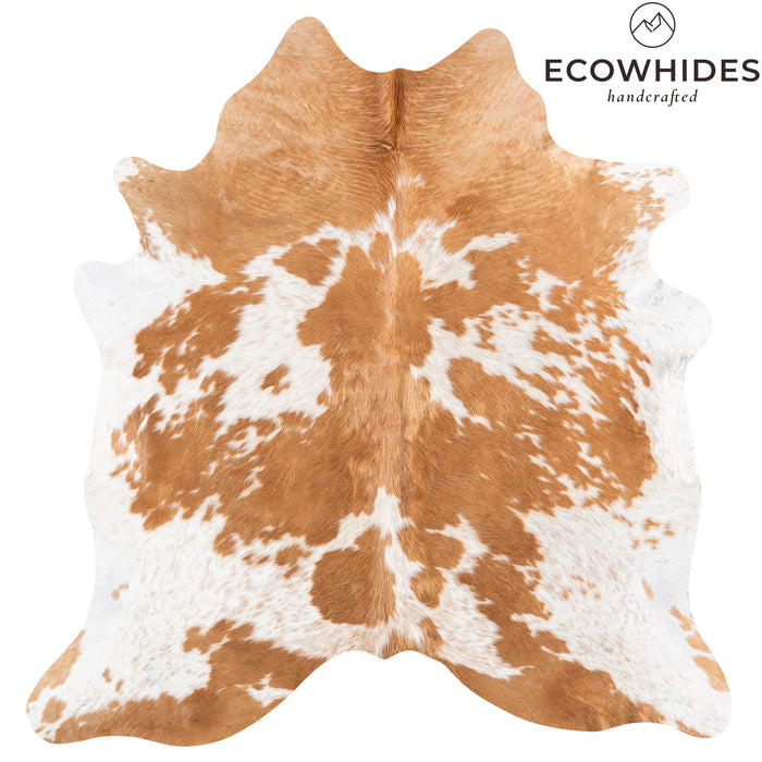 Brazilian Palomino and White Cowhide Rug Size 7'1" L x 6'9" W 6109