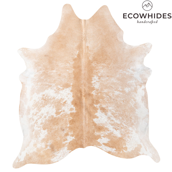 Brazilian Palomino and White Cowhide Rug Size 7'0" L x 6'4" W 6110