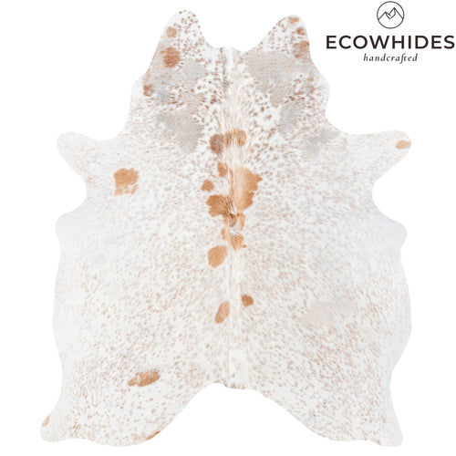 Brazilian Palomino and White Cowhide Rug Size 6'8" L x 5'6" W 6112