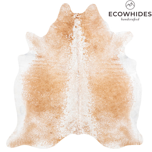 Brazilian Palomino and White Cowhide Rug Size 7'8" L x 7'2" W 6114