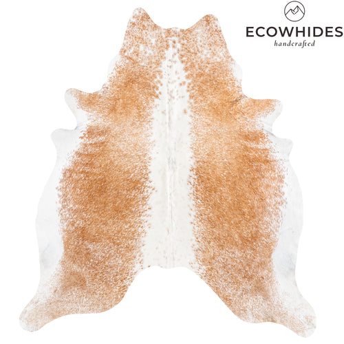 Brazilian Palomino and White Cowhide Rug Size 7'11" L x 7'2" W 6115